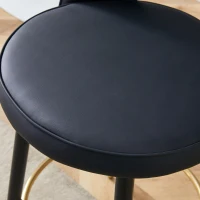 Tabouret de bar pivotant 360°, dossier ajouré design, lot de 2, 44x44x91.5 cm, Noir(m-6)