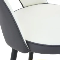 Tabouret de bar pivotant 360°, dossier ajouré design, lot de 2, 44x44x91.5 cm, Gris foncé+Blanc(m-9)