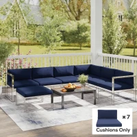 Outsunny 14-piece Dining Set Cushions - Dark Blue(m-7)