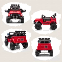 AIYAPLAY Vehicul Off-Road pentru Copii cu Faruri, Claxon, Centură și Telecomandă, din PP și Metal, 99x66x68.5 cm, Roșu(m-9)