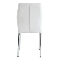 Lot de 4 chaises de salle à manger, style léger-luxe, patins antidérapants, 43x42.6x93 cm, Blanc+Argent(m-12)