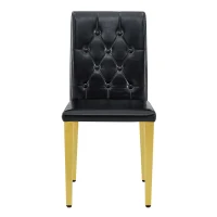 Lot de 4 chaises de salle à manger, style luxe européen, patins antidérapants et silencieux, 42x46x89 cm, Noir+Or(m-2)