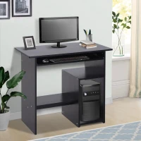 HOMCOM Computertisch, Schreibtisch, Bürotisch, Gamingtisch, Kinderschreibtisch PC-Tisch, Schwarz, 80 x 45 x 75 cm(m-10)
