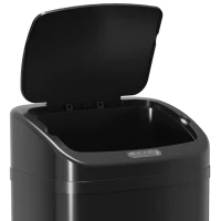 HOMCOM 48L Galvanised Steel Sensor Bin - Black(m-12)