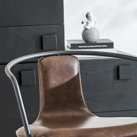 Lot de 2 tabourets de bar avec accoudoirs, design scandinave élégant, assise rembourrée, 54,7x44x88 cm, Marron(m-5)
