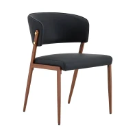 Chaise de salle à manger moderne rembourrée, design épuré, dossier ergonomique, 51x49x78 cm, Noir(m-9)