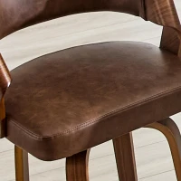 Lot de 2 tabourets de bar avec dossier, design rétro élégant, mousse haute densité et patins antidérapants, 51x42x95 cm, Marron(m-6)
