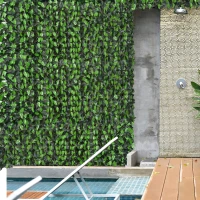 Outsunny Rotolo di Siepe Artificiale 3x1 m in PE e Tessuto per Balcone e Giardino, Verde Chiaro e Verde Scuro(m-10)