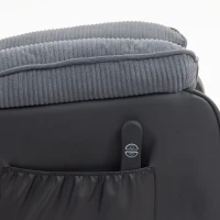 HOMCOM Sta-op-stoel met zachte corduroybekleding, verstelbare fauteuil met afstandsbediening en zijvakken, donkergrijs(m-10)