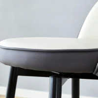 Tabouret de bar pivotant 360°, dossier ajouré design, lot de 2, 44x44x91.5 cm, Gris foncé+Blanc(m-6)