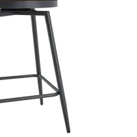 Tabouret de bar style Windsor en métal, assise ronde rembourrée, 39x39x96 cm, Marron(m-8)