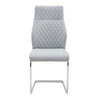 Chaise de salle à manger matelassée motif losange, dossier haut ergonomique, lot de 2, 43x63x100 cm, Argenté(m-2)