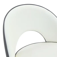 Tabouret de bar pivotant 360°, dossier ajouré design, lot de 2, 44x44x91.5 cm, Gris foncé+Blanc(m-10)