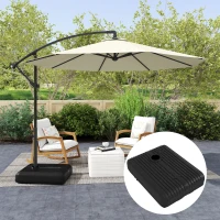 Outsunny Heavy Duty Parasol Base Plastic Umbrella Stand for Cantilever Banana Parasol with Wheels, Water and Sand Filled(m-10)