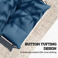 Outsunny Set of Two 190 x 56cm Sun Lounger Cushions - Navy Blue(m-6)