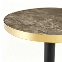 Table d'appoint ronde, plateau anti-rayures facile à nettoyer, 60x60x74 cm, Gris(m-5)