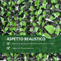 Outsunny Rotolo di Siepe Artificiale 3x1 m in PE e Tessuto per Balcone e Giardino, Verde Chiaro e Verde Scuro(m-5)