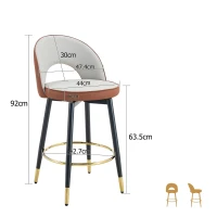 Tabouret de bar pivotant 360°, design moderne, structure métal, lot de 2, 47,40x44,00x92,00 cm, Gris clair(m-3)