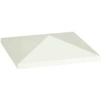 Outsunny 3 x 3 m Vervangzeil voor Paviljoen, Zeil voor Tuinpaviljoen, met Waterafvoergaten, UPF30+, Lichtgrijs(m-11)