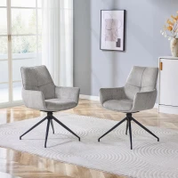 Fauteuil pivotant 360° rembourré, piètement métal laqué stable, patins antidérapants, 48x50x85 cm, Gris(m-1)