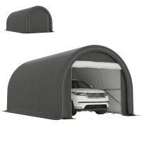 Outsunny Tendone da Giardino per Auto e Attrezzi con Ingresso a Cerniera, Picchetti e Funi, 500x300x240 cm(m-1)