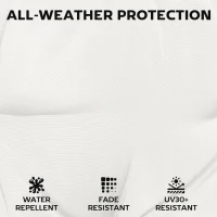 Outsunny Outdoor Seat Cushions Set of 2 with Ties, Waterproof Garden Seat Pads, Cream White(m-5)