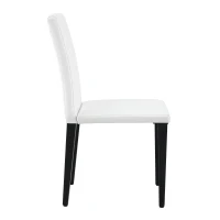 Lot de 4 chaises de salle à manger, style luxe européen, patins antidérapants et silencieux, 42x46x89 cm, Blanc+Noir(m-11)
