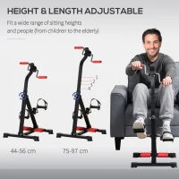 HOMCOM Portable Exercise Bike for Home Pedal Exerciser Height-adjustable 56L x 44- 56W x 75- 97H cm Black and Red(m-4)