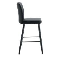Ensemble 2 tabourets de bar 101 cm, dossier ergonomique, pieds réglables antidérapants, 44x44x101 cm, Noir(m-9)