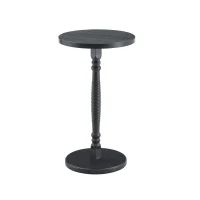 Set de 2 tables basses rondes, rayures et à l'humidité, bords arrondis, 80x80x47 cm, Noyer+Noir(m-11)