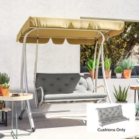 Outsunny 2 Seater Bench Pad, Garden Chair Cushion with Back and Ties for Indoor and Outdoor Use, 98 x 100 cm, Light Grey(m-10)