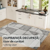 HOMCOM Covor Modern Antiderapant cu Linii Geometrice, din Poliester Multicolor, 230x160x0.7 cm(m-9)
