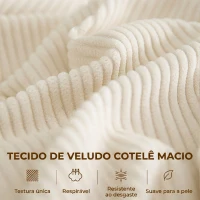 HOMCOM Sofá de 3 Lugares Moderno 212x80x88 cm Sofá Sala de Estar Estofado com 2 Almofadas Apoio de Braços e Estrutura de Aço  Creme(m-6)