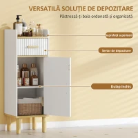 HOMCOM Dulap de Baie cu Sertar și Raft, Îngust, Alb(m-5)