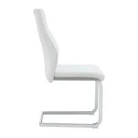 Chaise de salle à manger matelassée motif losange, dossier haut ergonomique, lot de 2, 43x63x100 cm, Blanc+Argenté(m-11)