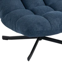 HOMCOM Draaibare Accentstoel, moderne loungefauteuil zonder armleuningen met stalen poten, donkerblauw(m-13)