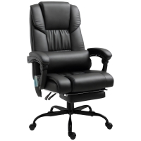 Vinsetto Silla de Oficina con Masaje de 6 Puntos Respaldo Alto Reclinable Altura Ajustable Reposapiés y Mando a Distancia Negro
