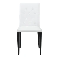 Lot de 4 chaises de salle à manger, style luxe européen, patins antidérapants et silencieux, 42x46x89 cm, Blanc+Noir(m-2)
