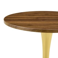 Table d'appoint ronde, style mid-century, pieds antidérapants, usage multifonction, 60x60x72 cm, Noyer(m-6)
