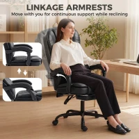 HOMCOM Executive Home Office Chair Reclining Function Footrest Computer Desk Chair High Back, Black(m-7)