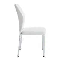 Lot de 4 chaises de salle à manger, style léger-luxe, patins antidérapants, 43x42.6x93 cm, Blanc+Argent(m-11)