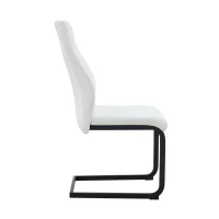 Chaise de salle à manger matelassée motif losange, dossier haut ergonomique, lot de 2, 43x63x100 cm, Blanc+Noir(m-11)