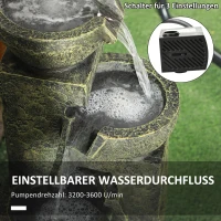 Outsunny tuin fontein kleine vintage met verstelbare snelheid Zwart(m-5)