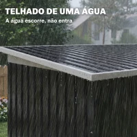 Outsunny Abrigo de Jardim 280x130x172cm Abrigo de Exterior de Aço Galvanizado com Porta Corredeira e Ventilações Cinza Escuro(m-18)