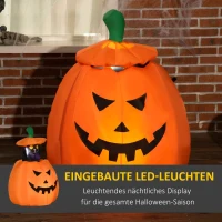 Outsunny pompoengeest met bewegende kat Helloween tuindecoratie opblaasbare LED-verlichting 76 x 64 x 115 cm(m-4)