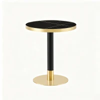 Table d'appoint ronde, plateau anti-rayures facile à nettoyer, 60x60x74 cm, Noir(m-8)