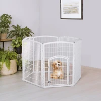 PawHut Recinto per Animali Domestici Animali Domestici PP Ф135 x 95A cm Bianco(m-10)