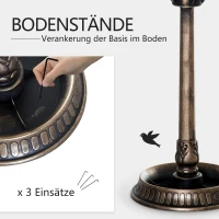 Outsunny Vogelbad Vintage Design, Weerbestendig, 50cm × 50cm × 113cm, Messing(m-5)