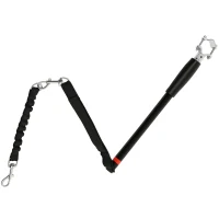 PawHut Hondenriem voor Fiets, Elastisch Koord, Stalen Buis, 124 cm, Zwart(m-10)