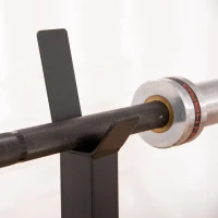 HOMCOM Halterstandaard, Set van 2, tot 150 kg, Hoogteverstelbaar, Staal, Wit+Zwart, 52 x 48 x 160 cm(m-7)